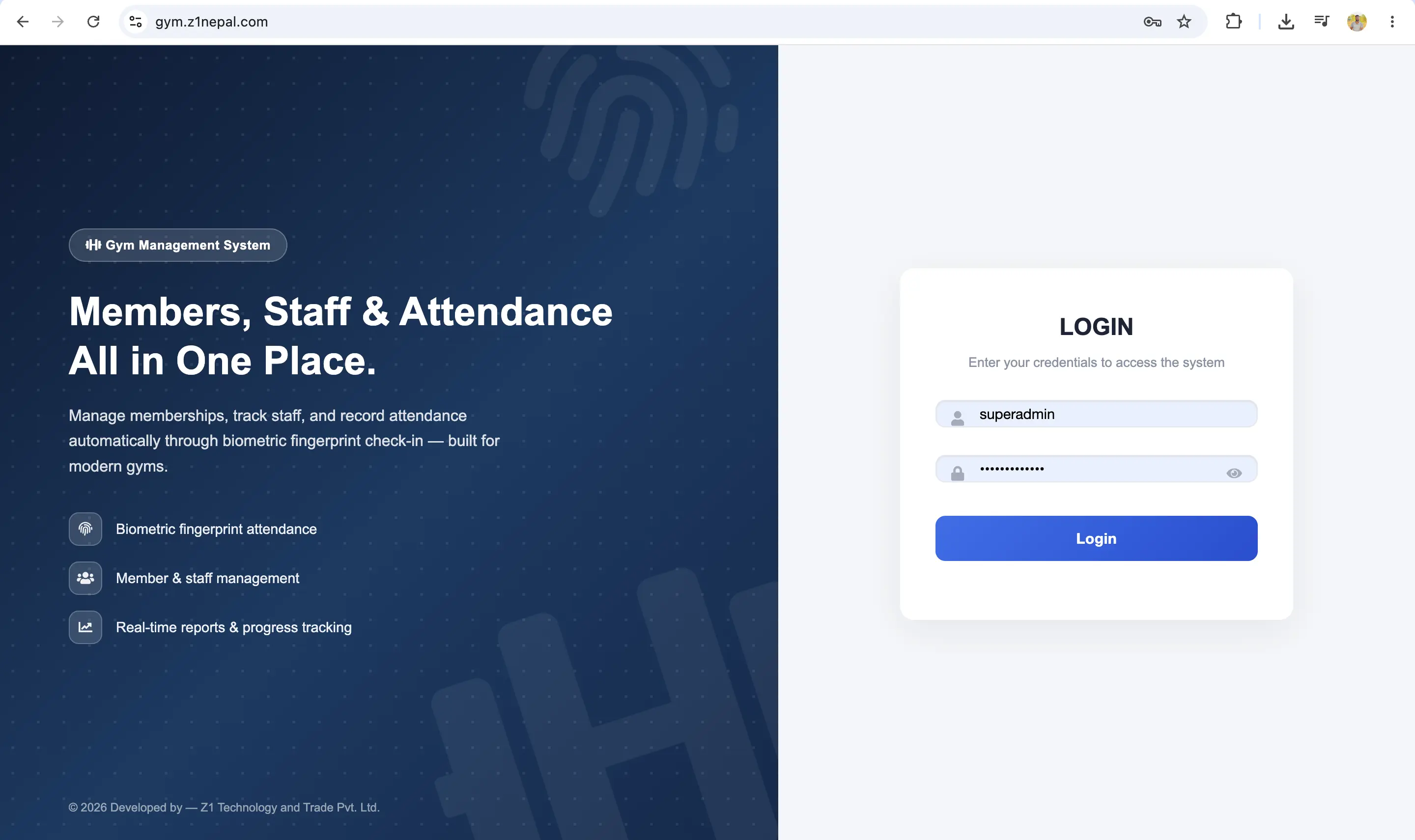 Gym management system project
